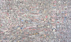 Senza titolo, mista su tavola, 250 x 150 cm, 2022