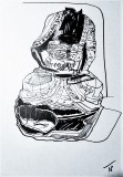 Buddha, inchiostro e pennarello su carta, 29 x 42 cm., 2018